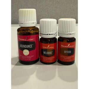 Young Living Essential Oils Lot Abundance 15ml Melrose 5ml Myrrh 5ml Set